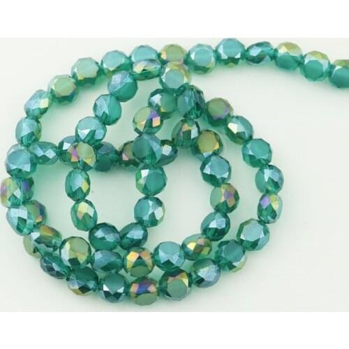 700pcs 8mm Green AB Flat Round Crystal Glass Beads Charm Spacer Beads For Jewelry Making Favor Bracelet DIY Beads