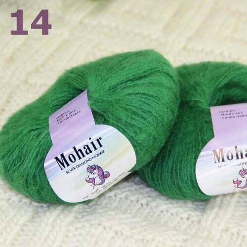 Sale New 2BallsX25g Luxury Soft Mohair Warm Wrap Shawl Hand Knit Crochet Yarn 291-14 Gem Green