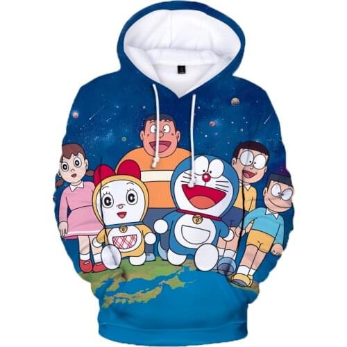 Classic Japan anime doraemon 3d hoodies Sweatshirts Fashion harajuku Spring Autumn streetwear 3D Print Men Women Kids clothes