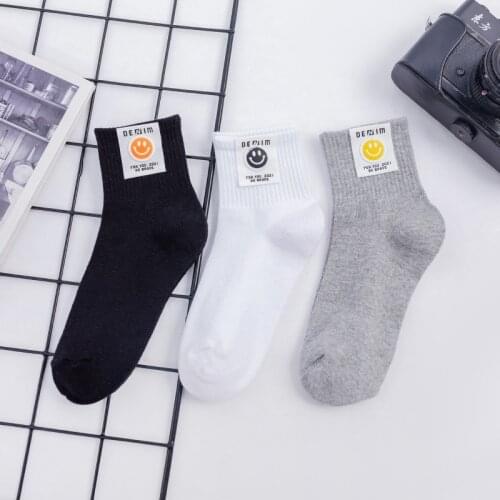 Smiling Face Chunxia Cloth Art Three-dimensional Map Lovely Joker Ship Socks Female Cotton Socks of Pure Color Low Help Socks