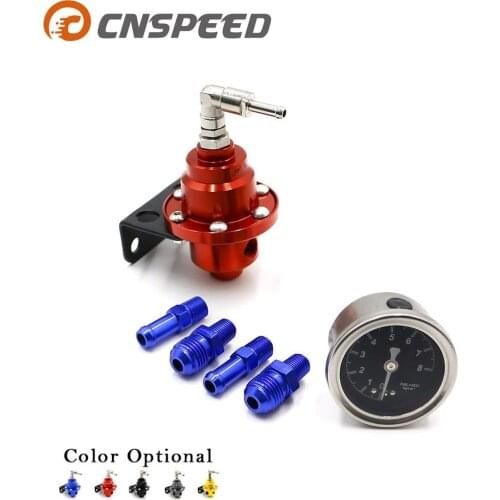 CNSPEED Universal Adjustable Fuel Pressure Regulator With Fuel Pressure Gauge without logo YC100332