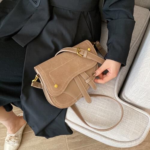 Advanced Retro Womens Saddle Bag 2021 New Frosted Leather Ladies Messenger Bag Banquet Handbag Shoulder Bag