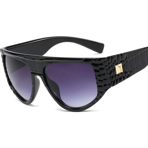 Veshion Oversized Goggle Snakeskin Sunglasses Men Women Fashion UV400 Glasses