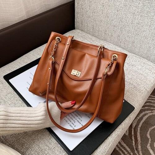 High Capacity bags PU Leather Women Shoulder Crossbody Bags 2021 New Chain Vintage Handbags Ladies Casual Totes Female Purses