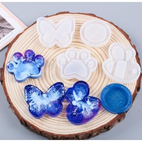 Shake Charm Silicone Mold Paw Butterfly Bee Resin Mold Key Chain Mold Kawaii Craft UV Resin Supplies 1pc Silicone Mold for Resin
