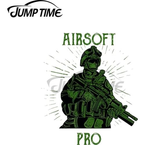 Jump Time 13 x 10cm For Airsoft Pro Funny Military Car Stickers Decals Laptop Refrigerator Vinyl Windshield Motorcycle Decor