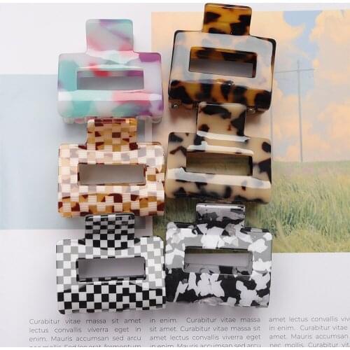 2021 New Acetate Sheet Acrylic Leopard Grab Clip Hairpin Crab Hair Claw Horsetail Clip Womens Girl Hair Accessories Gift