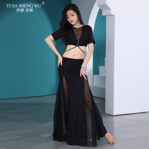 Belly Dance Practice Clothes Summer New Style Female Elegant Tops Fashion Fishtail Skirt Professional Performance Skirt Clothing