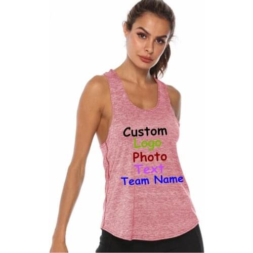 Customize your picture logo sleeveless vest fitness running personalized custom cotton I-shaped womens vest