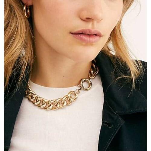 Links chain Jewelry Party Female Choker Bohemian Multi Layered Necklace for Women Vintage Necklace Geometric Collier Collares