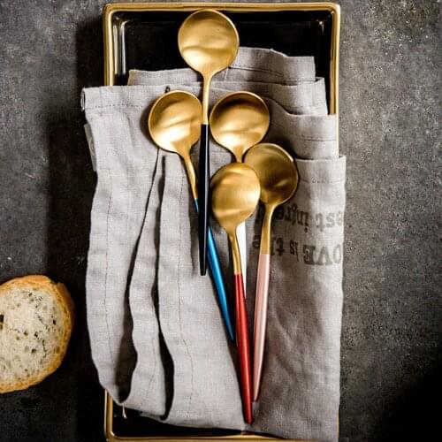 1Pc Tea Spoons Stainless Steel Coffee Stirring Spoons Ice Cream Dessert Spoon Tableware Reusable Kitchen Accessories Mini Spoon