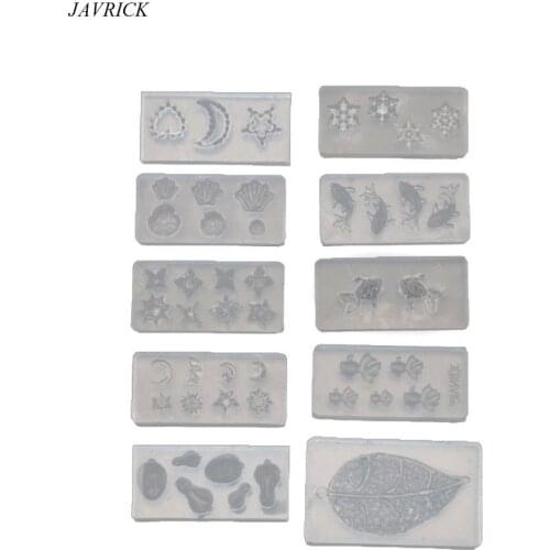 10 Styles Small Goldfish Leaf Mold Snowflake Moon Star Sun Pendant Resin Molds