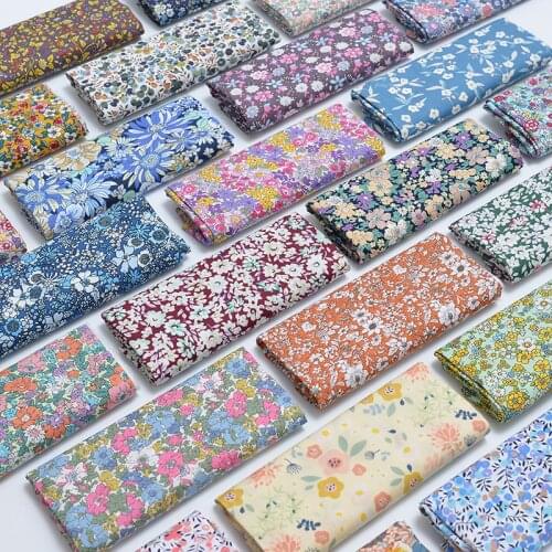 150cm Wide Pure Cotton Poplin Small Floral Cotton Fabric Children Dress Shirt Clothing Fabric Home DIY Apparel Sewing & Fabric