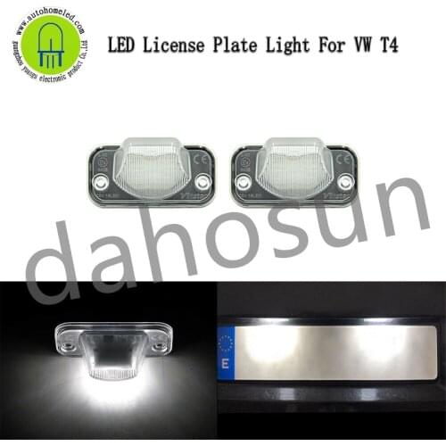 2Pcs Dahosun White LED License Number Plate Lamp For Volkswagen Transporter T4 Rear Tag Light Assembly Direct Replacement