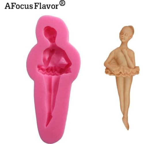 3D Female ballet dancer Silicone mould fondant clay Cake soap Chocolate Pudding Candy Cookie Biscuit baking decor tools