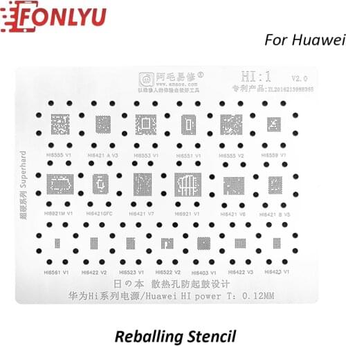 Amaoe PCB Integrated Tin Planting Net For Huawei Hi Power IC-HI1Hi CPU P8 P9 P10 G7 G8 Reballing Stencil Planting Soldering Net