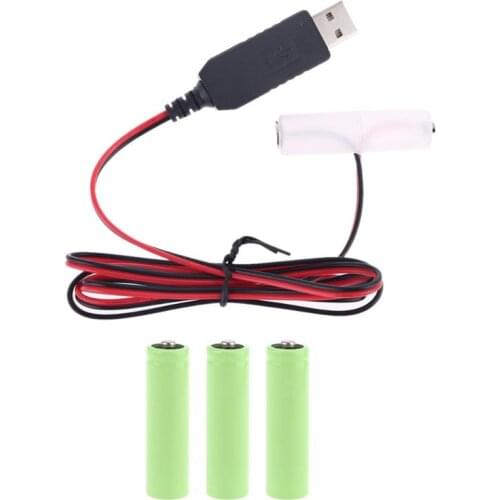 LR6 AA Battery Eliminator USB Power Supply Cable Replace 1-4pcs 1.5V AA Battery for Radio Electric Toy Clock LED Strip Light