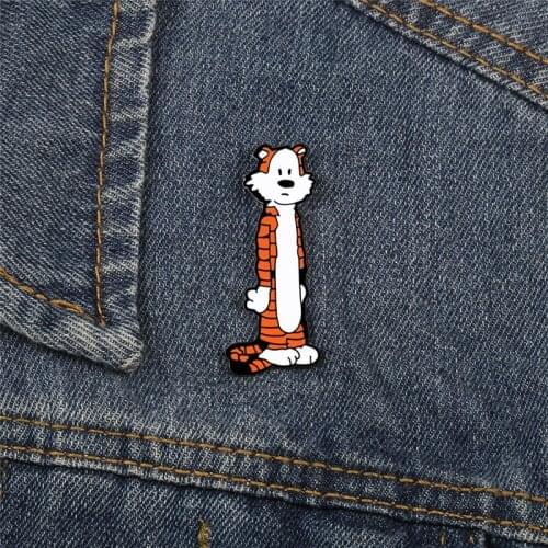 Cartoon Animal Brooches Cute Tiger Enamel Pins Metal Custom Jewelry Button Lapel Jackets Backpack Badges Gifts for Kids Children