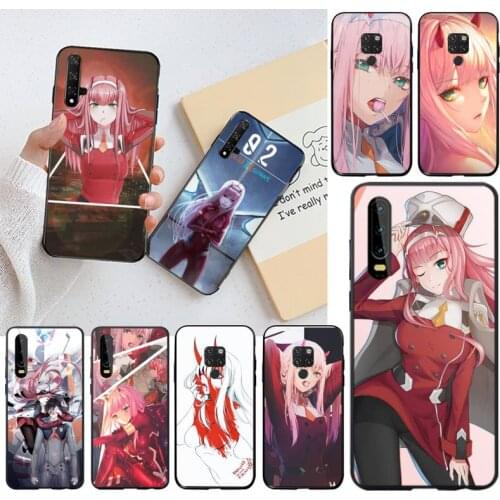 Two darling in the franxx anime Black TPU Soft Rubber Phone Cover for Huawei P40 P30 P20 lite Pro Mate 20 Pro P Smart 2019 prime