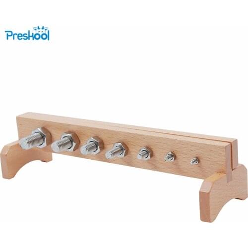 Montessori Kids Toy Baby Wood Screw Bolts and Nuts Learning Educational Preschool Training Brinquedos Juguets