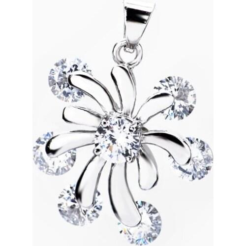 GND0134 925 Sterling Silver Lovely Sweet Beauty Crystal CZ Romantic Necklaces Pendants , Jewelry Gift For Women