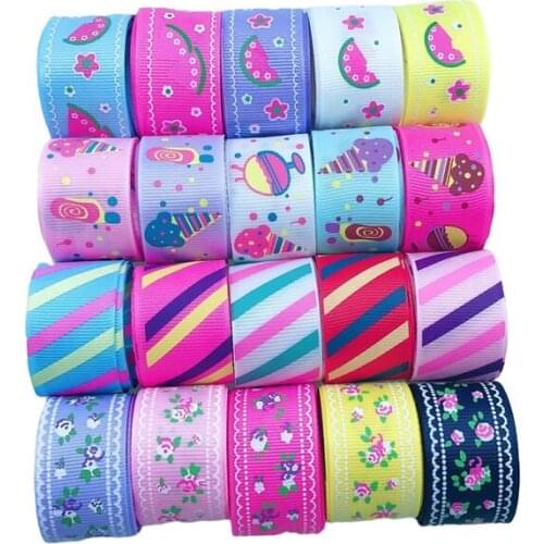 HL 20 yards 1" 4 Styles Printed Grosgrain Ribbon Wedding Party Decoration Wrap DIY Crafts Packing Belt