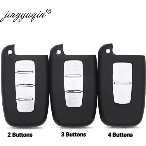 Jinyuqin 2/3/4 Button Smart Remote key Case for Hyundai IX35 Sonata 8 Elantra Kia K2 K5 Sportage Forte Replacement Shell