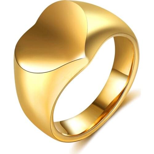 New personality titanium steel men’s and women’s simple fashion ring stainless steel love heart ring, no deformation, no fading