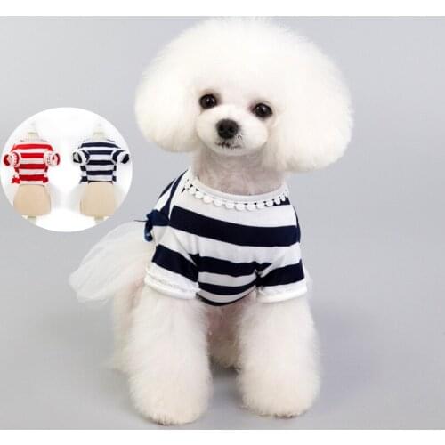 Summer stripe Dress for Dog Pets Dog Clothes Chihuahua Wedding Dress Skirt Puppy Clothing Spring Dresses for Dogs Pet Clothes