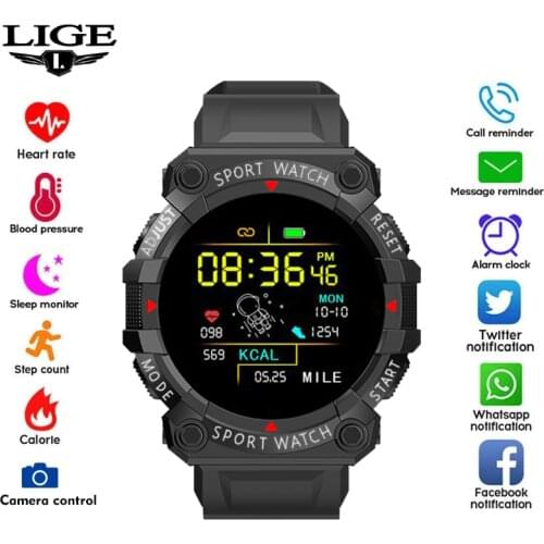 LIGE New Smart Watch Men Bluetooth Music Playback Heart Rate Monitor Waterproof Men Smartwatch Women 2021 For Android IOS