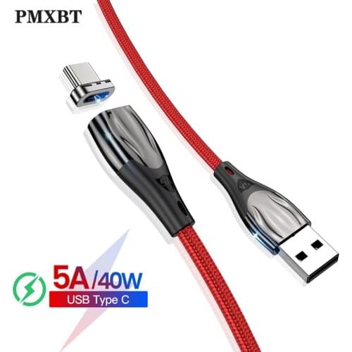 5A Magnetic Cable USB Type C Super Fast Charging For Huawei Mate 20 Pro Honor Xiaomi mi 9 SmartPhone LED Magnet Charge Data Cord