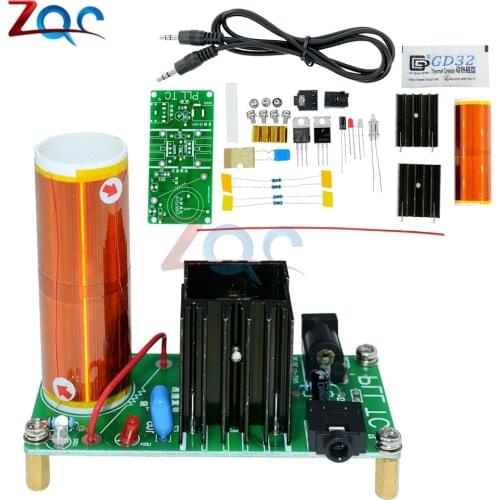 1 Set Mini Tesla Coil Kit 15W Mini Music Tesla Coil Plasma Speaker Tesla Wireless Transmission DC 15-24V DIY Kits