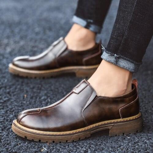 Mens Shoes Genuine Leather Design Breathable Shoes Spring Autumn Working Shoes Men Casual Shoes Lazy Sneakers