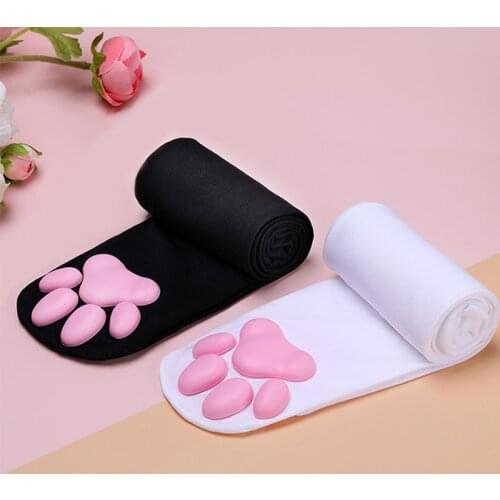 Cat Paw Socks Gothic Lolita Long Fashion Gloves Women Girls Kawaii 3D Cat Claw Toe Beanies PawPads Cosplay Thigh High Socks