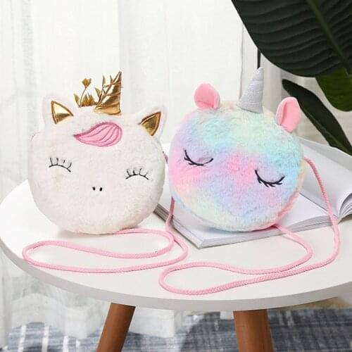 New Fashion Children Girls Kids Keys Coin Purse Shoulder Bag Cute Unicorn Animals Messenger Bag Cute Princess Mini Handbag