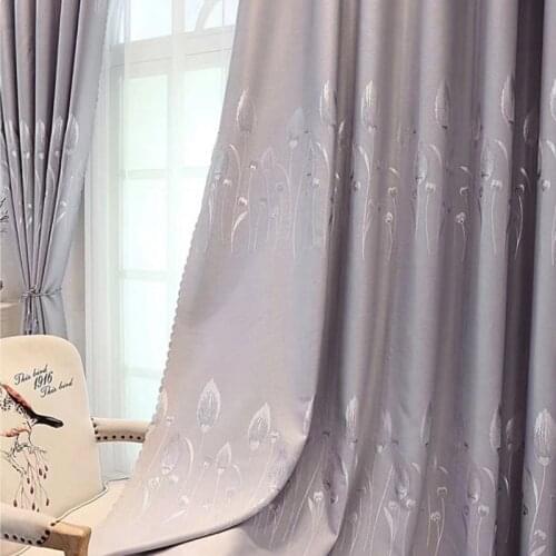 Dreamwood 2021 New Design Modern Style Customized Tulips Jacquard Thickening Blackout Window Curtain For Living Room