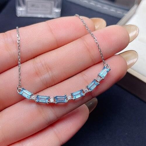 New natural Topaz necklaces with beautiful color and fashionable womens 925 Sterling Silver