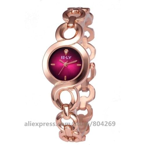 High Wholesale Women Fashion Quartz Watch Thin Alloy Bracelet Watch For Women Alloy Dot Colorful Rhinestone Wrist Watch E-LY 036