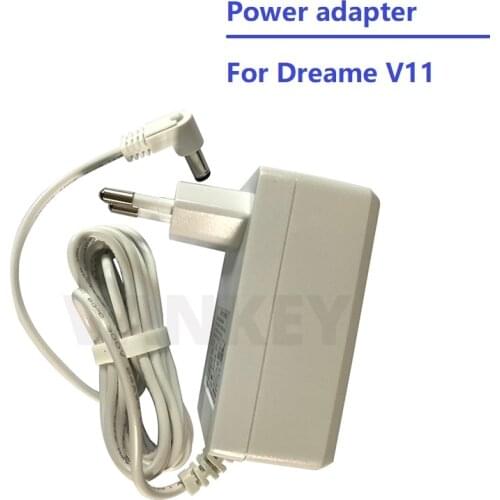 Original Charging Adapter with EU Plug Spare Parts Accessories for Dreame V11 Vacuum Cleaner Charger Power Supply White