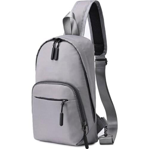 Casual Men Chest Bag Simple Storage Shoulder Bag Travel Small Sports Sling Bag Fashion Comfortable Satchel Hand Bags Grey