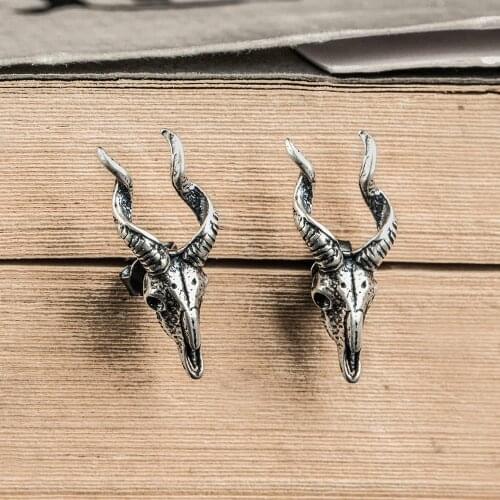 925 Silver Earrings Jewelry for Women Stud Earring Sheeps Head Gifts for Women Punk Style Fashion Jewelry Silver 2021 Trend