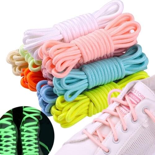 1pair Luminous Round Shoelaces nighttime spontaneous Fluorescence Sneakers canvas shoes clothing fashion Ribbon gift Accessories