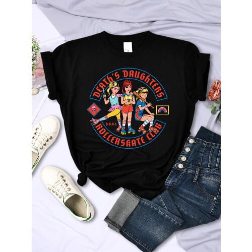 Dearths Daughters Print Female T-shirt Big Size Crewneck Tshirt Cartoon Loose Streetwear Creative Breathable Female T Shirt