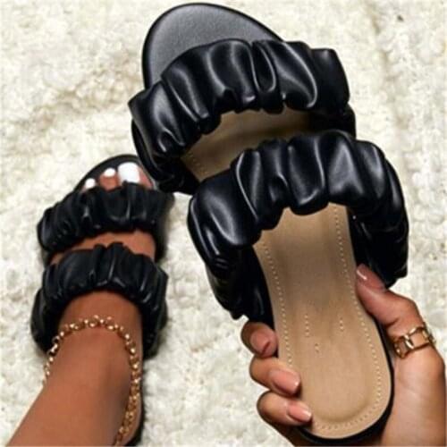 Africa hot sale luxury flat women beach slippers beautiful new summer womens slippers fold fashion sandals at home 2020