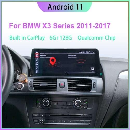 10.25” Qualcomm Android 10 Stereo Head Unit for BMW X3/X4 F25/F26 CIC/NBT 2011-2017 with CarPlay Auto GPS Navigation 4G LTE BT