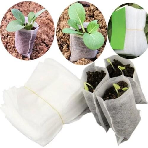 100pcs/lot 8*10cm seeding nursery bags Non-woven seedling bags plant Organic Biodegradable Grow bags Fabric Eco-friendly 2021