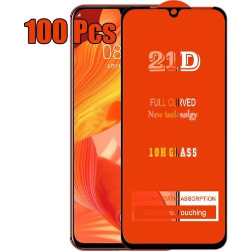 100pcs Full Glue Tempered Glass 21D For Huawei P50 P40 Lite E Mate 40 30 Y5P Y6P Y7P Y8P Y8S Y7A Y9A Guard Screen Protector Film