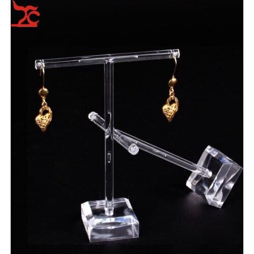 2pcs/Set Clear Plastic Earrings Showcase Display Earrings Display T Bar Stand Holder Organizer Jewelry Display Hot sales
