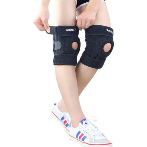 Breathable Knee pads with 4 Springs Support Silica gel Brace Protect Adjustable Patella Cycling/Running Knee Protector Joelheira