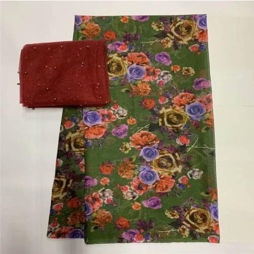 2020 New design high quality embroidered cotton lace fabric 5+2 yards for womens dress textile material.L99232